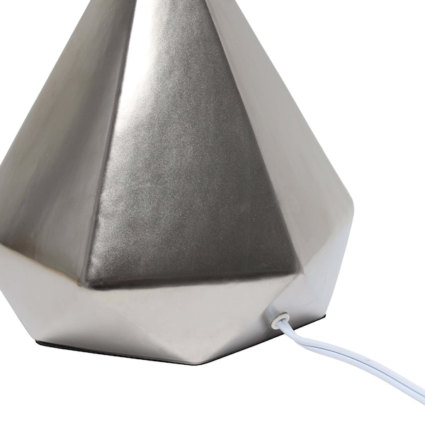 Solid Pyramid Table Lamp, Silver